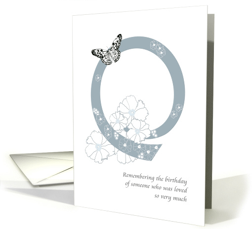 First Rememberance of Loved One's Birthday Butterfly and Peonies card