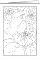 Thinking of You Dahlias Coloring card
