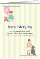 Father’s Day Dad with Daughter with Special Needs Girl with Pet Dog card