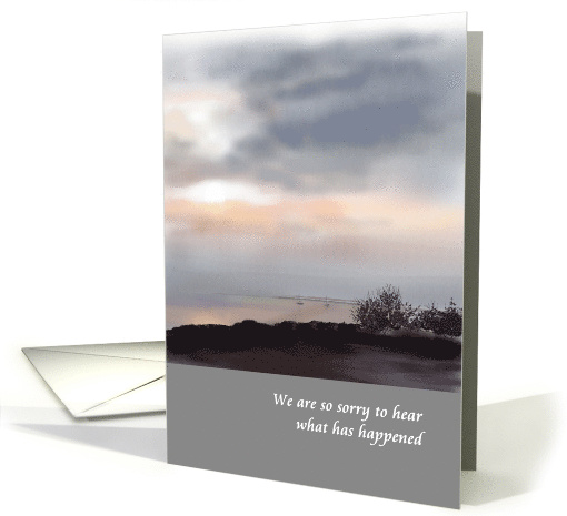 Sympathy Sudden Tragic Loss Boats on the Water at Sunset card