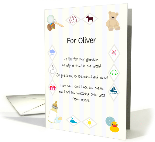 From Grandfather in Heaven to New Grandson Baby Things card (1622408)