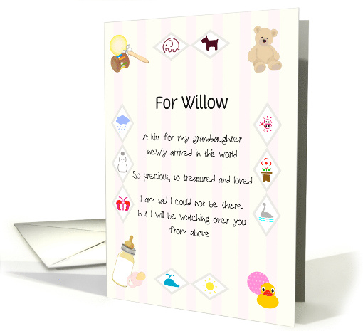 From Grandfather in Heaven to New Granddaughter Baby Things card