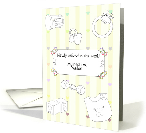 Greeting from Departed for New Baby Custom Relation and Baby Name card