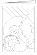 Thinking of You Coloring Card Tropical Fruits card
