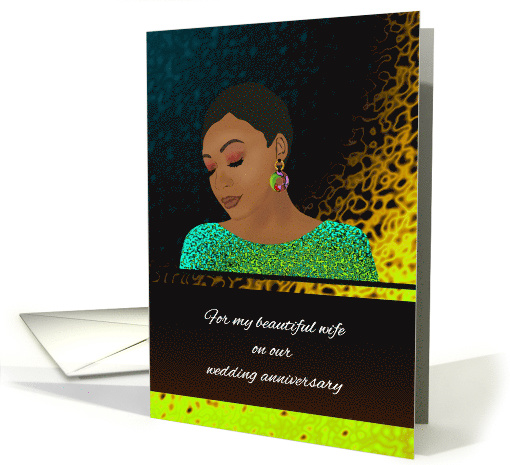 Anniversary for Wife Elegant African American Lady card (1625152)