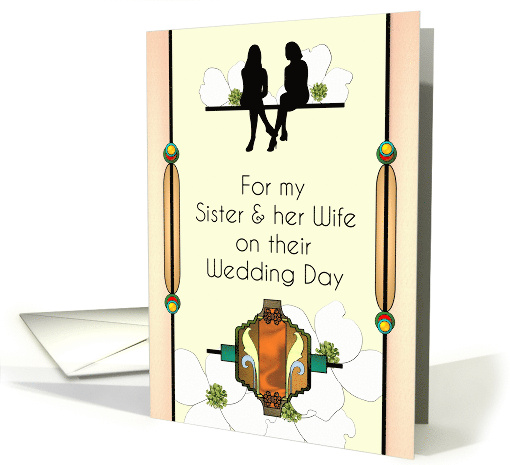 Wedding Congratulations Sister and Wife Art Deco Design... (1625202)