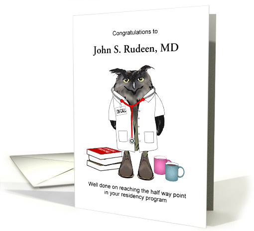 Encouragement Doctor in Medical Residency Program Owl in... (1626772)
