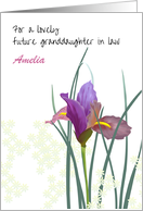 Birthday Future Granddaughter in Law, Lovely Iris Flower card