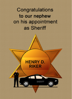 Appointment as Sheriff Custom Relation and Name Sheriff and Vehicle