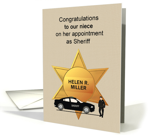 Sheriff Appointment Lady Sheriff and Vehicle Custom Name Relation card