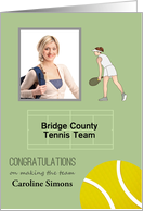 Making the Tennis Team Custom Photo Name Team Female Player to Serve card