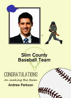 Making the Baseball Team Custom Photo Name Team Player Batting