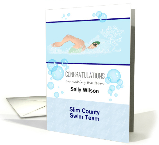 Female Making the Swim Team Custom Name and Team... (1629918)