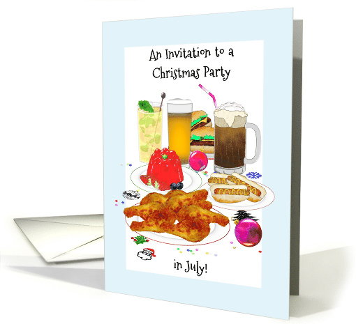 Christmas in July Party Invitation Drinks and Yummy Food... (1630508)