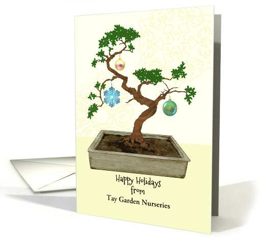 Happy Holidays Garden Nursery to Customers Bonsai and Ornaments card