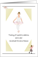 Custom Relation and Name Thinking of You for Kids Young Ballerina card