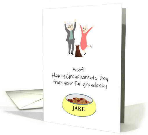 Grandparents Day from Fur Grandbaby Custom Pet Name on Bowl card