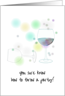 Thank You for a Great Party Colored Dots Round Wine Glasses card