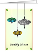 Nadolig Llawen Happy Christmas in Welsh Lovely Baubles card