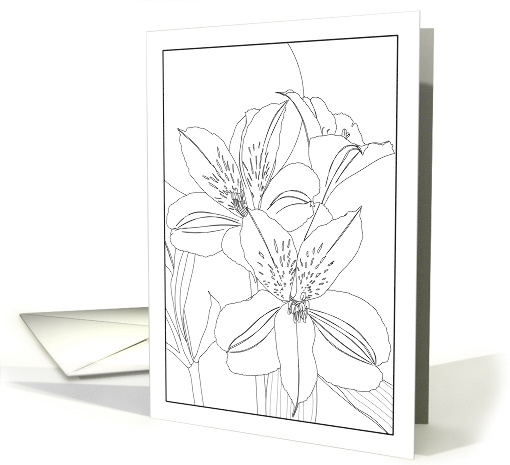 Thinking of You Alstroemeria and Foliage Coloring card (1637666)
