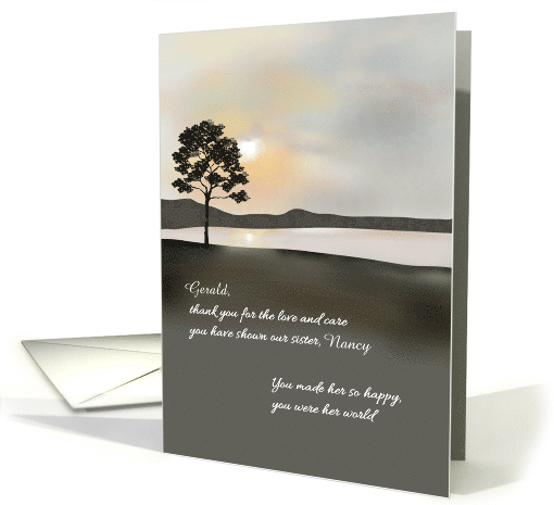 Sympathy for Brother in Law You Were Our Sister's World Sunset card