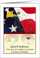 Birthday Homeland Security Employee Bald Eagle US Flag Sunglasses card