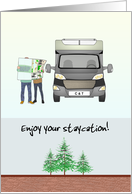 Enjoy Staycation Couple by Caravan Reading Map Custom Number Plates card