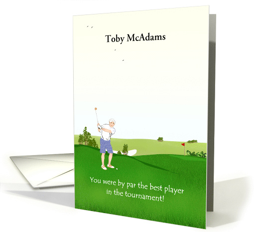 Young Man Winning Golf Tournament Driving Ball to Flag... (1642826)