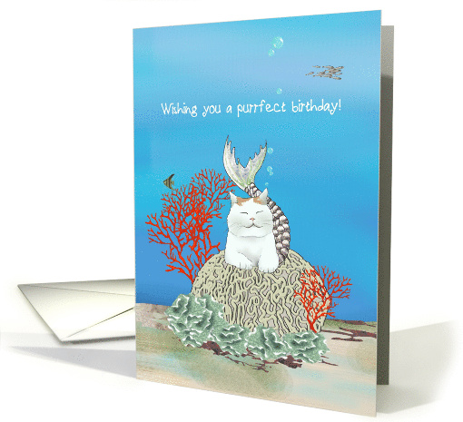 Purrfect Birthday Greeting from Cute Purrmaid Resting on... (1645370)