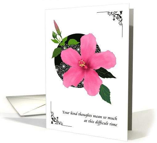 Thank You for Your Sympathy Pink Hibiscus and Foliage card (1645842)