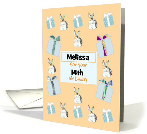 Custom Age and Name Birthday Mercats and Presents card (1645846)