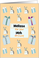 Custom Age and Name Birthday Mercats and Presents card