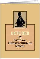 Patient on Parallel Bars Silhouette National Physical Therapy Month card