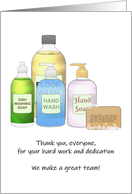 Thank You Employees Great Teamwork Collection of Washing Soaps COVID card