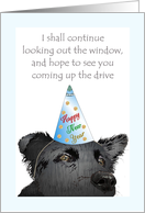 New Year Hope to See You Again Soon Dog Looking Out card