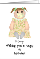 Doll Wearing Mask Custom Name and Age Female Child Kid’s Birthday card