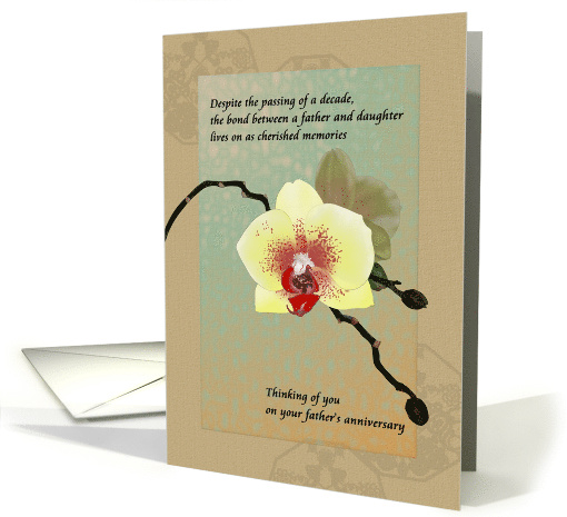 Thinking of You on Your Dad's 10th Anniversary Orchids card (1658890)
