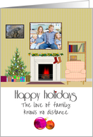 Love of Family Living Room Fireplace Christmas Photocard card