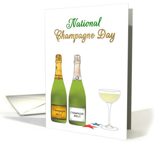 National Champagne Day Bottles and Saucer of Champagne card (1659862)