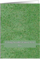 Falling Needles Family Fest Day Conifer Needles Recycle Live Tree card