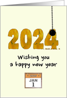 New Year Wrecking Ball On 2024 card