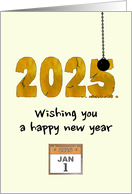 New Year Wrecking Ball On 2025 card