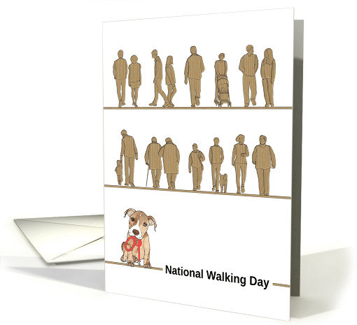 National Walking Day People Walking Puppy Holding Walking Lead card