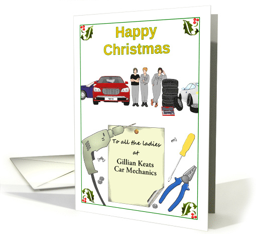 Christmas All Female Auto Mechanics Custom Garage Name card (1661812)