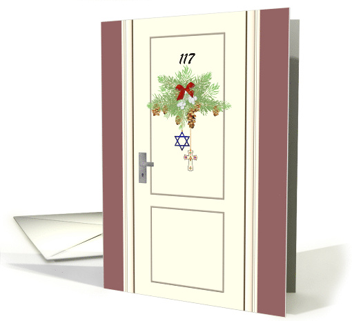 1st Chrismukkah New Home Custom Apartment Door Decoration card