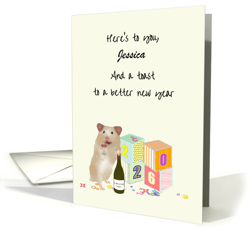 New Year 2026 Hamster Toasting the New Year Custom card (1662814)