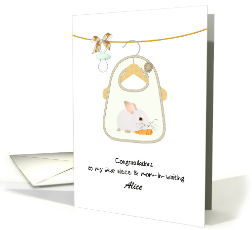 Niece Expecting Cute Bib Pacifier Hanging on Line Custom... (1665290)