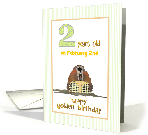 Golden Birthday 2 Years Old on 2nd Custom Month Groundhog... (1665826)