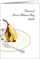 National Pears Helene Day With Ice Cream and Chocolate Sauce card