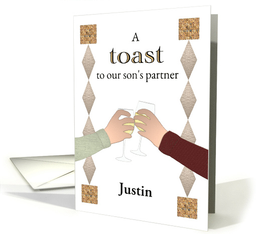 Custom Birthday for OUR Son's Partner Gay Couple Toasting... (1667286)